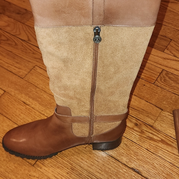 Etienne Aigner Tan and Brown Over the Knee Boots - Picture 2 of 3